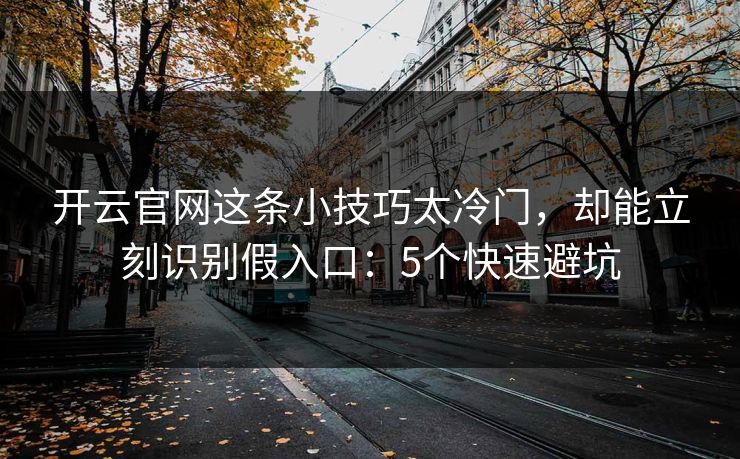 开云官网这条小技巧太冷门，却能立刻识别假入口：5个快速避坑